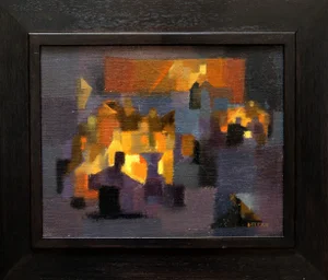 A Dramatic Mid-Century City Nocturne by Notable Artist Andre Delfau