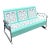 1950s Woodard Style 3 Seat Steel & Aluminum Scrolling Garden Sofa Bench For Sale