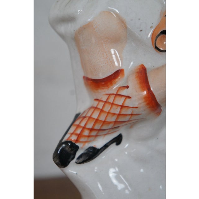 Antique Late 19th Century Staffordshire Porcelain Figurine Faux Clock Scottish Couple For Sale - Image 10 of 13