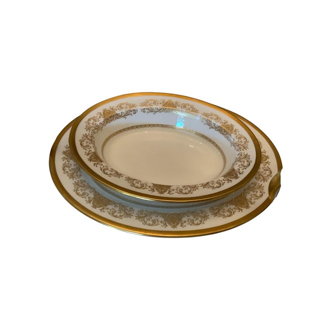 English 1970s Aynsley Imperial Gold Fine Bone China Estate Collection 130 Pc for 12 Teapot Coffee Pot Platters Staffordshire For Sale - Image 3 of 12