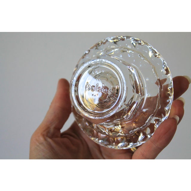 Transparent Vintage Bolsius France Clear Crystal Glass Taper or Tealight Candle Holder For Sale - Image 8 of 8