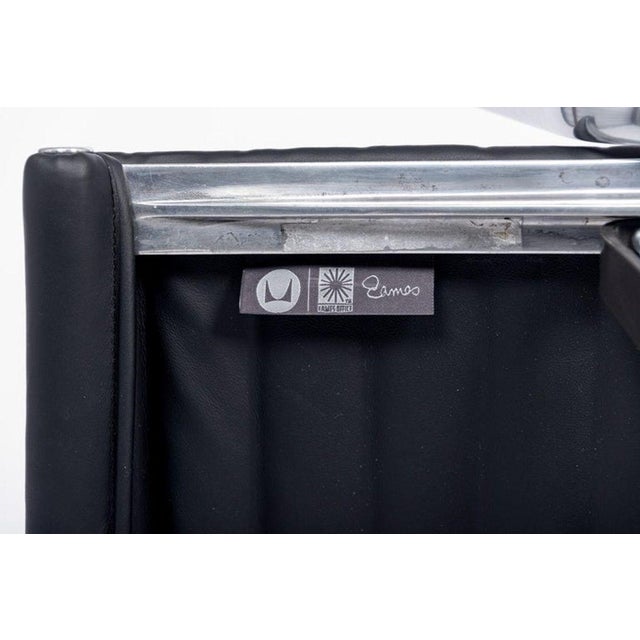 Eames Herman Miller Black Leather Office Chair Thin Pad Aluminum Group For Sale - Image 10 of 11