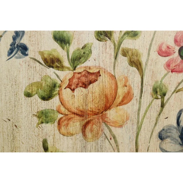 1940s Italian Venetian Secretary Desk – Hand-Painted Floral Decor, Distressed Finish For Sale - Image 10 of 10