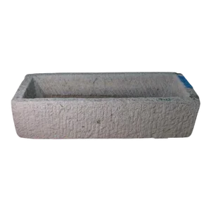 51" Inch Long Hand Chiseled Stone Trough 12