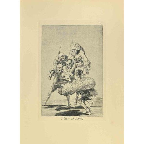 Francisco Goya, Unos á Otros, Etching, 1881 For Sale