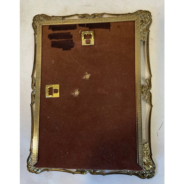 Vintage Pierced Brass Picture Frame For Sale In Dallas - Image 6 of 7