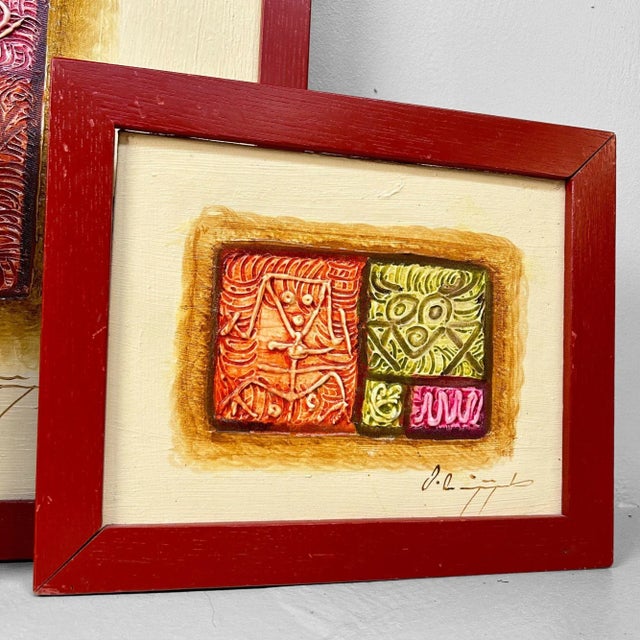 Mid-Century Modern Untitled, 1970s, Oil on Canvas, Framed, Set of 4 For Sale - Image 3 of 18