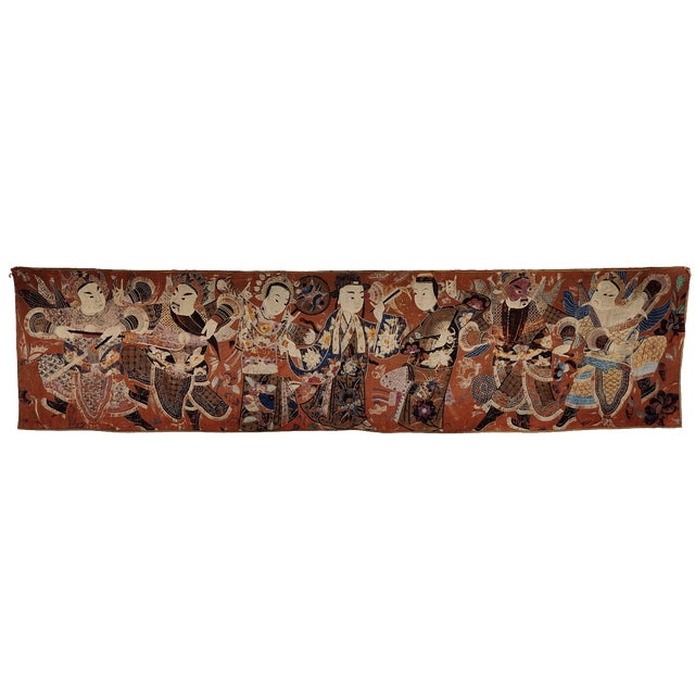 Chinese Tapestry Embroidered in Silk, 1890-1910 For Sale