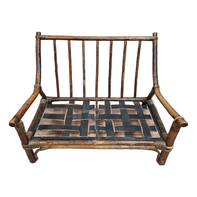 Small Antique Bamboo Sofa, 1890s For Sale