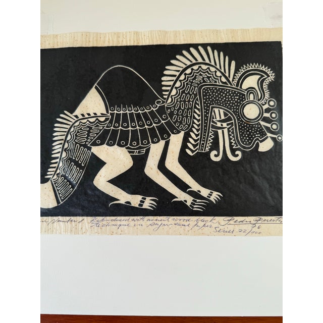 Signed 1970s Pedro Puerta "Dragon Number 1" 22/100 Wood Block Print For Sale - Image 12 of 12