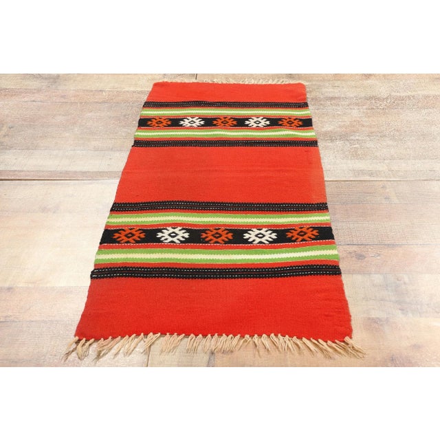 Vintage Red Cretan Greek Kilim Rug - 01'06 X 03'11 For Sale - Image 9 of 10