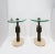 Mid 20th Century Italian Gothic Brass Glass & Travertine Marble Side or End Tables, Pair For Sale - Image 5 of 13