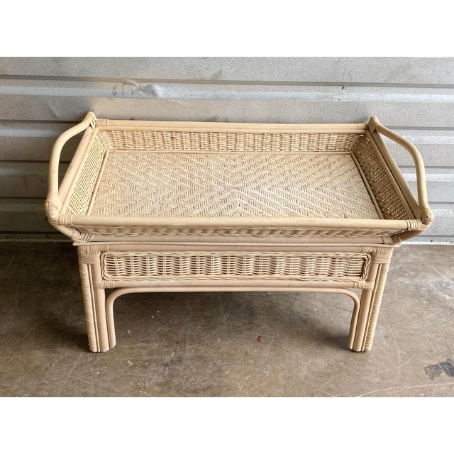 Vintage Rattan Tray Top Coffee Table Chairish