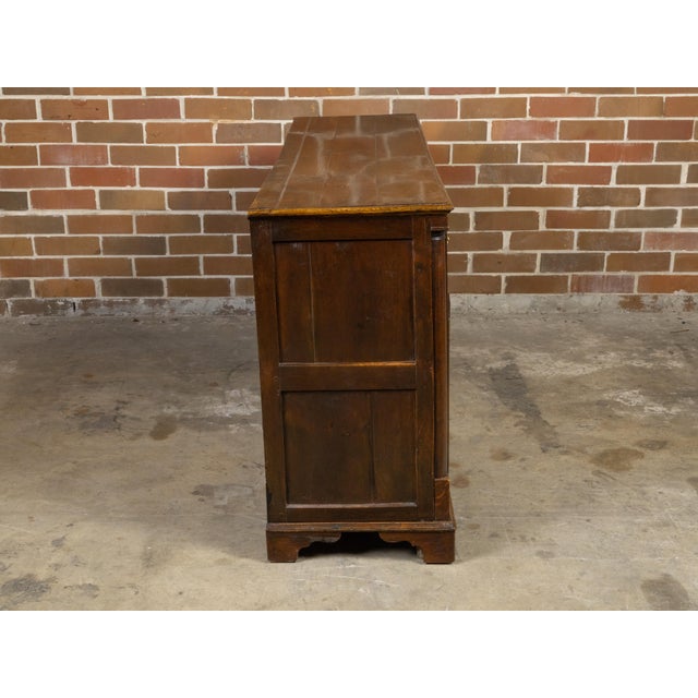 Brown English 1820s Georgian Period Oak Dresser Base with Doric Semi Columns For Sale - Image 8 of 12