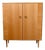 Vintage Shoe Cabinet in Light Wood and Chrome-Plated Metal, 1960s For Sale