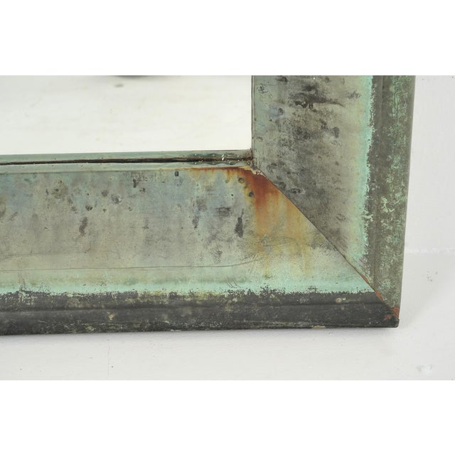 Wood Handcrafted Verdigris Copper Gutter Wall Mirror 29 X 71 In. For Sale - Image 7 of 11