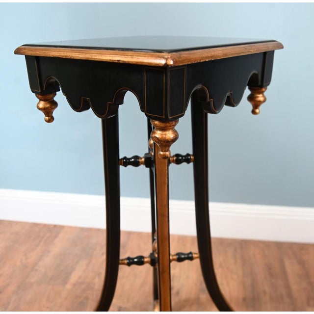 Arts and Crafts Lacquered Pedestal Stands, Set of 2 For Sale - Image 11 of 12
