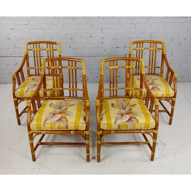 Vintage McGuire Rattan Dining Chairs Set of 4 Chairish