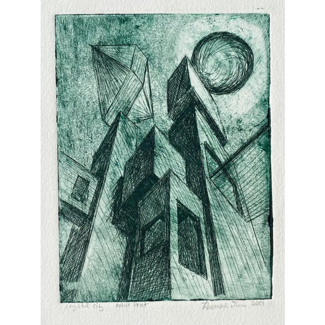 Contemporary 2001 Crystal City Color Modern Etching For Sale - Image 3 of 3
