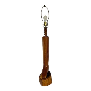 1990s Folk Art Foot Lamp For Sale