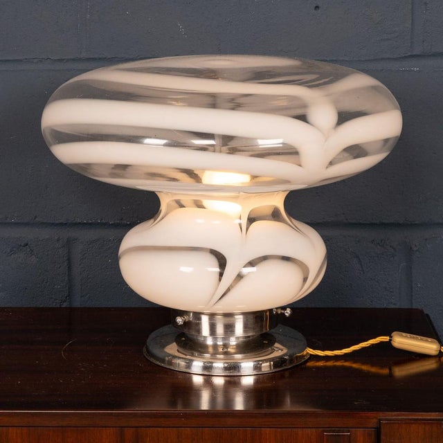 Vintage 20th Century Italian Hand-Blown Murano Glass Table Lamp, 1970s For Sale - Image 4 of 15