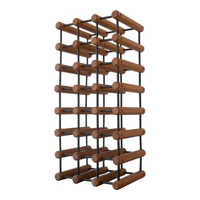 Mid Century Danish Modern 21-Bottle Wine Rack For Sale