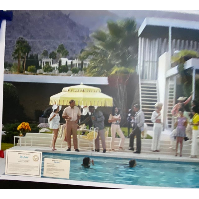 Printmaking Materials 1970s "Palm Springs Pool" First Edition 1/150 Estate Stamped C-Print by Slim Aarons For Sale - Image 7 of 9