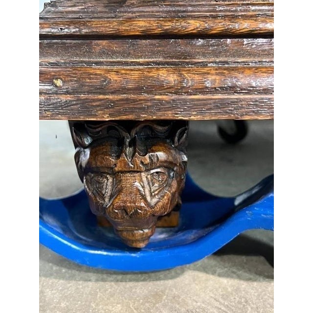 Late 19th Century Antique Carved English Oak Server Circa 1880's For Sale - Image 5 of 12