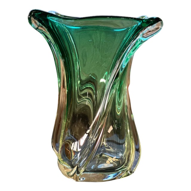 Handblown Crystal Wave Vase from Val Saint Lambert, 1960s For Sale