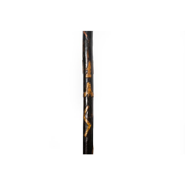 American Carved Folk Art Masonic Walking Stick Cane For Sale - Image 10 of 12