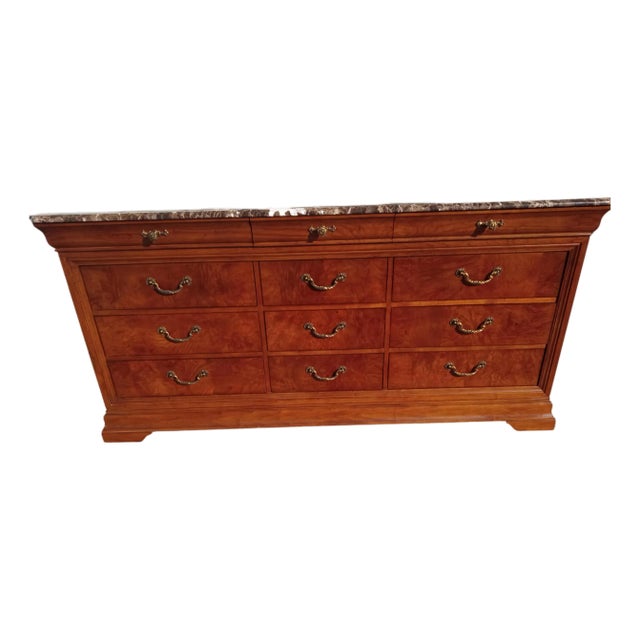 Mid 20th Century Thomasville Marble Top Dresser For Sale