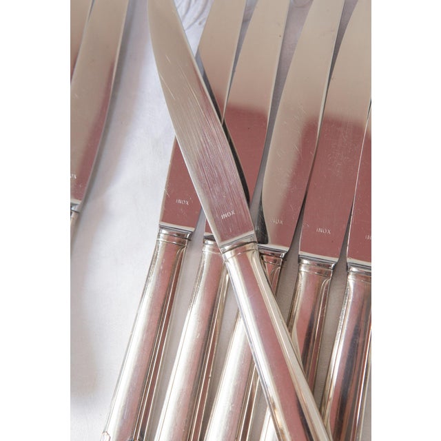 1950s French Art Deco Silver-Plated Table Knives, 1940s, Set of 12 For Sale - Image 5 of 9
