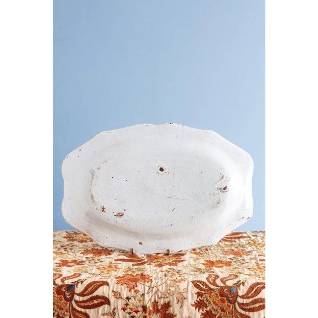 Antique Blue Floral Dish from Strasbourg Faience For Sale - Image 5 of 7