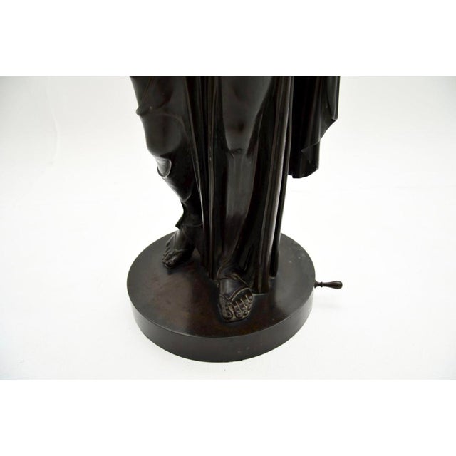 Brown Neoclassical French Artist, Large Sculpture of Robed Lady, 1880, Bronze For Sale - Image 8 of 11