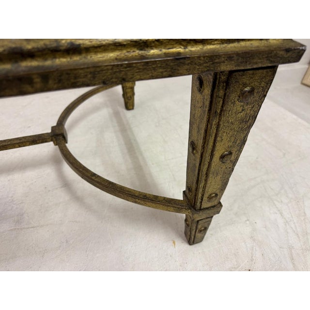Mid-Century Modern French Gilded Iron and Onyx Coffee Table, 1960s For Sale - Image 17 of 18