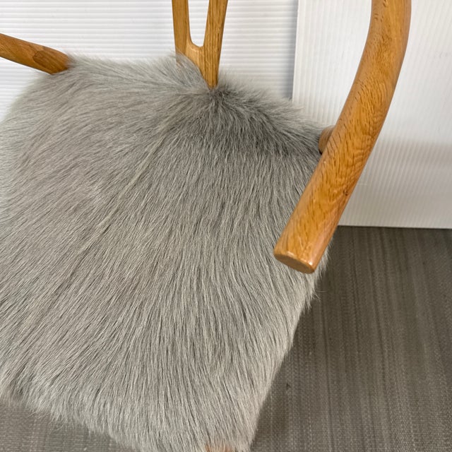 H D Buttercup Kairo Goat Hide Wishbone Chair For Sale - Image 11 of 12