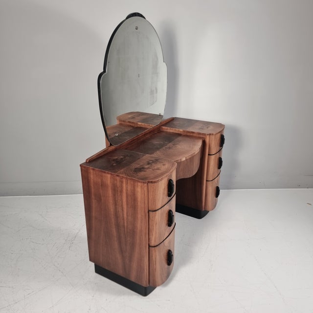 Brown Dressing Table by Jindrich Halabala for Up Závody, 1940s For Sale - Image 8 of 18