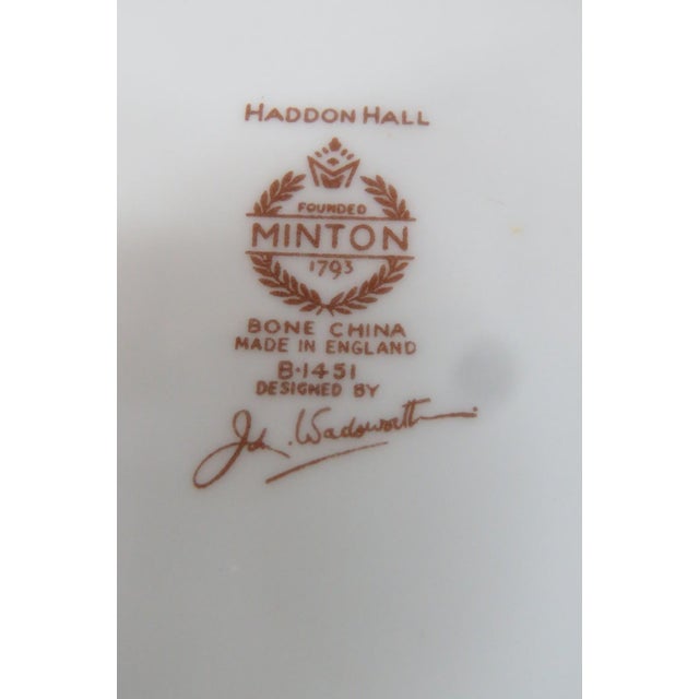 White Minton Haddon Hall Bone China Trinket Dish 3pc Set John Wadsworth Coasters 4901b For Sale - Image 8 of 18