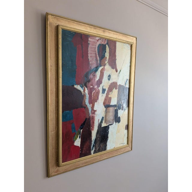 Mid-Century Modern 'Threshold of Presence' Abstract Figurative Oil Painting by Swedish Artist Gunnar Johnsson (1917–2007), Framed For Sale - Image 4 of 11
