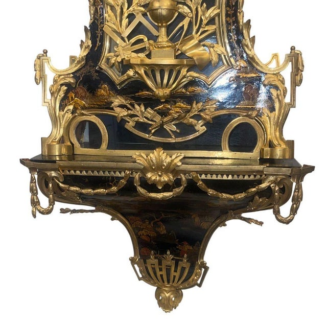 Monumental Early 19th Century French Chinoiserie Wall Clock With Bracket For Sale In Los Angeles - Image 6 of 11