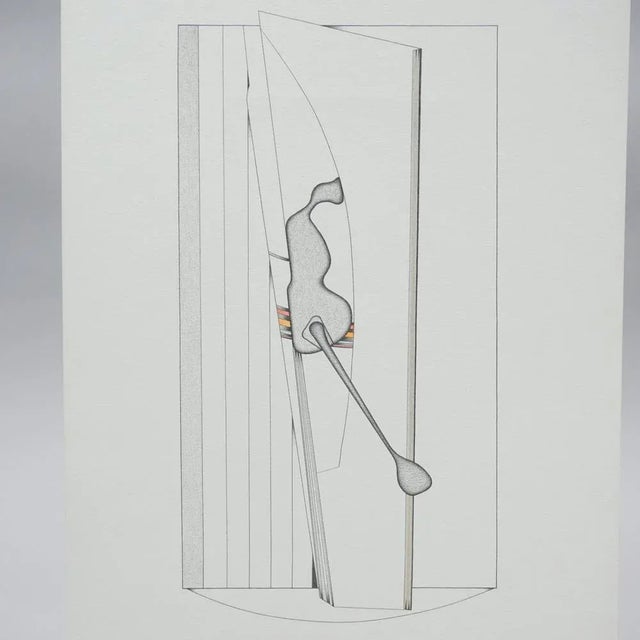 Pencil on solid paper, around 1979, # 023 This piece has an attribution mark, I am sure that it is completely authentic...