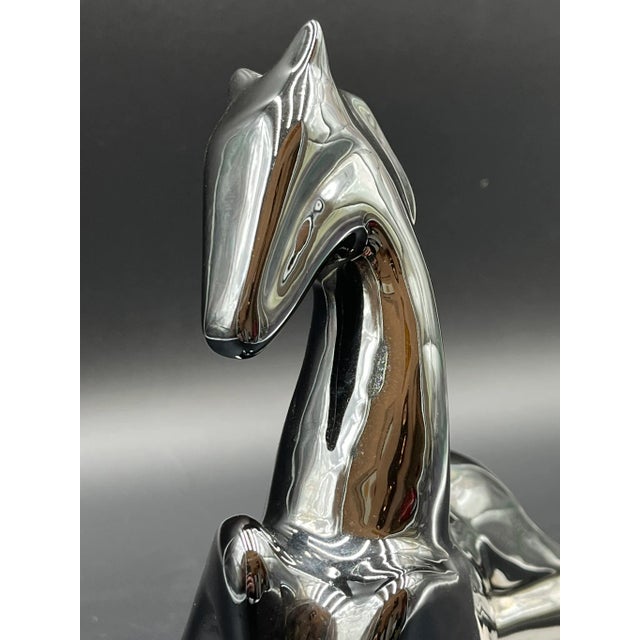 Fran Mar after Franz Marc, Resting Horse, 1970s, Ceramic Sculpture with Platinum Glaze For Sale - Image 11 of 16