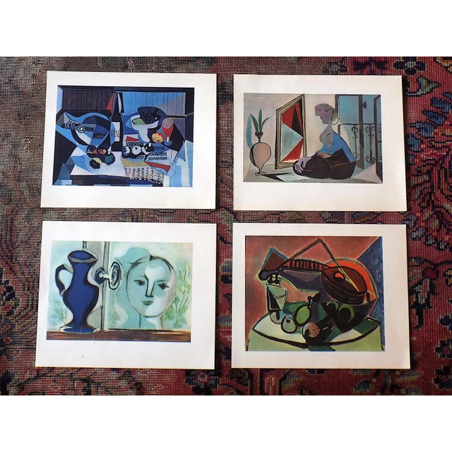Blue Vintage Mid 20th Century Picasso Abstract Lithographs-Set of 4 For Sale - Image 8 of 8