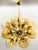 Italian sputnik chandelier with 24 amber Murano glass globes carefully hand blown with bubbles inside the glass using...