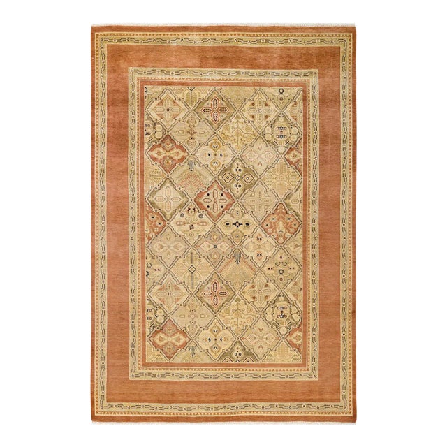 Vintage Traditional Hand Knotted Wool Area Rug, Bronze - 6'0" X 8'10" For Sale