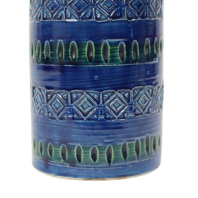 Vintage Italian Ceramiche Minerva Blue Ceramic Vase, 1960s For Sale - Image 6 of 12