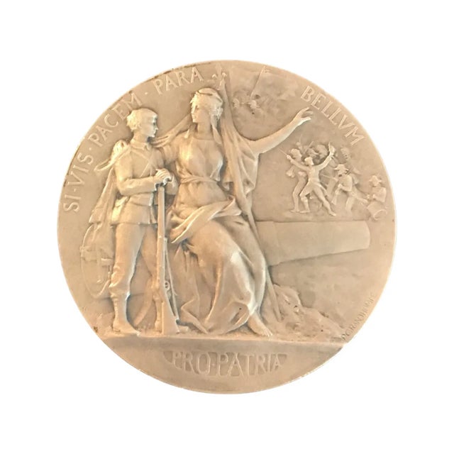 Early 20th Century Signed French Medal Award: Military Training Prize for Strength and Courage For Sale - Image 4 of 4