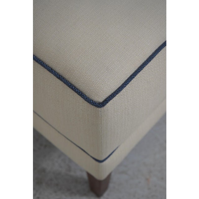 2010s Pair Ethan Allen Modern Design Upholstered Ottomans For Sale - Image 5 of 13