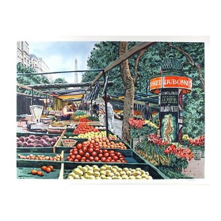 Paris Market, Joseph Correale Lithograph, Signed and Numbered in Pencil For Sale
