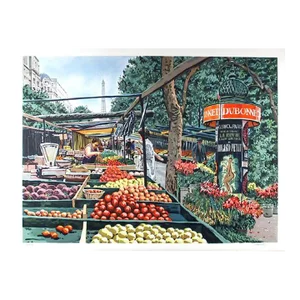 Paris Market, Joseph Correale Lithograph, Signed and Numbered in Pencil